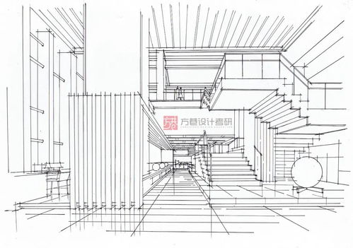 环境艺术设计 室内实景图片写生空间线稿步骤图02